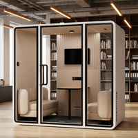 Cabine de réunion téléphonique insonorisée professionnelle pour bureau, installation facile en intérieur, pour 4 à 6 personnes