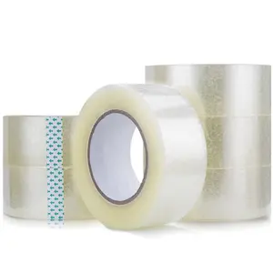 Bopp 45mm 48mm 50m 63mic lakban logotipo personalizado y tamaño de impresión BOPP cinta transparente embalaje súper claro cinta adhesiva opp