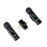 Nouveau microphone cravate sans fil T90 2-en-1 portable 2.4G léger omnidirectionnel de haute qualité avec réduction de bruit en plastique
