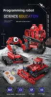 Juguete Robot de Control Remoto con Programación por APP, 495 Piezas, Bloques de Construcción de Coche RC, Juguete Educativo STEM, Kit de Ingeniería de Plástico ABS
