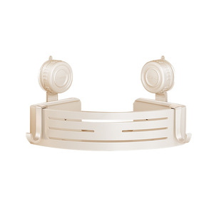 Étagère de rangement à ventouse pour salle de bain, blanc laiteux, triangulaire, à fixer en coin, double couche, organisateur de lavabo durable - Product Image 4