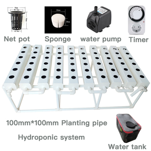 Kit de culture hydroponique NFT en PVC avec pompe, 100x100cm, longueur personnalisable, montage facile pour la plantation de laitues - Product Image 3