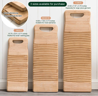 Planche à laver à main en bambou naturel pour le lavage du linge, anti-dérapant, planche à récurer pour les femmes école maison, décor vintage