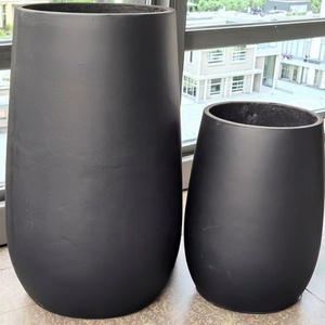 Haute Qualité Moderne Minimaliste Grand Terrazzo Pots De Fleurs Fibre De Ciment Conception Ronde pour La Décoration De Plantation À La Maison En Plein Air - Product Image 4