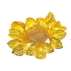 ไฟสตริง 3D Hollowed Out Gold Leaf ไฟ LED ไฟตกแต่งคริสต์มาสสําหรับตกแต่งเทศกาลวันหยุด