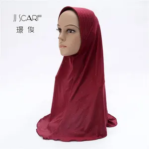 Écharpe hijab en polyester spandex, foulard arabe musulman, en stock, de haute qualité, pour femmes, instantané de printemps