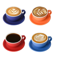 Ensemble de Tasses à Café et Soucoupes en Porcelaine, Personnalisables à Faible MOQ, Mini Tasses Promotionnelles pour Cappuccino, Latte ou Thé au Lait