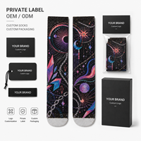 Chaussettes de sport personnalisées OEM, sans couture, respirantes, à séchage rapide, absorbant la transpiration, résistantes aux déchirures, imprimées numériquement
