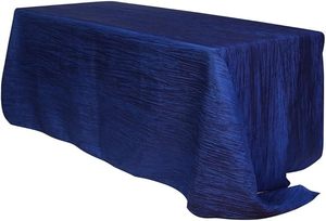 Nappe en taffetas froissé rectangulaire blanche pour tables rectangulaires de 6 pieds, nappe écrasée de mariage - Product Image 6