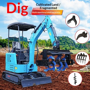 Mini-excavatrice sur chenilles polyvalente avec connecteur rapide, godet et marteau brise-roche – Engin de génie civil multifonction - Product Image 1