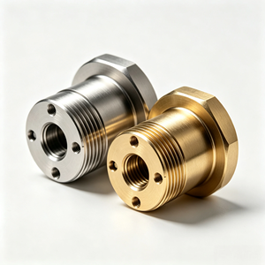 ข้อต่อเกลียวสแตนเลสและทองเหลืองแบบกำหนดเองสำหรับ OEM ผลิตด้วยเครื่อง CNC, ชิ้นส่วนอุปกรณ์การแพทย์ที่มีความแม่นยำสูง ผลิตตามแบบ - Product Image 3