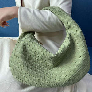 Sac à main en daim demi-lune noué, sac sous le bras en tissu doux, sac rétro tissé à la main avec nœuds - Product Image 1