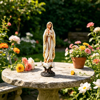Figurine religieuse en résine Vierge Marie avec colombes blanches et base en racine d'arbre pour décoration de bureau et table