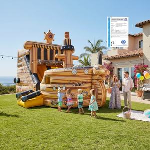 Château Gonflable Commercial Bateau Pirate PVC avec Toboggan, Grand Personnalisé pour Location Parc Thématique Extérieur - Product Image 1
