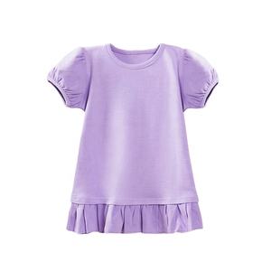 T-shirts pour filles, manches courtes à volants, coton personnalisé, vente en gros 2022 - Product Image 6