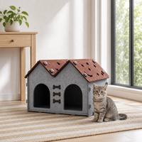 Nichoir en feutre pour chat d'intérieur, lit pour chat pour salon, chambre à coucher, grotte pour chat, cachette avec deux entrées arquées, nid pour chatons, petits chats