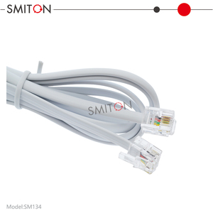 <span class=keywords><strong>Cable</strong></span> Telefónico Plano de <span class=keywords><strong>4</strong></span> <span class=keywords><strong>Hilos</strong></span> para Interiores con Conector RJ11 de 6 Pines 6P4C para Comunicación - Product Image 2