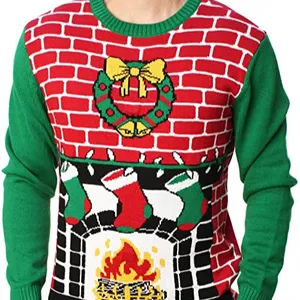 Ugly Christmas Sweater Company Men'S Assorted Light-Up Xmas Crew Neck Sweaters With Multi-Colored Led Flashing Lights