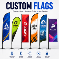 Drapeau de plage personnalisé en forme de plume, bannière publicitaire extérieure, impression couleur intégrale, durable, résistant aux intempéries, conception de logo personnalisée