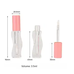 Tubo redondo vazio para embalagem de cosméticos, recipiente de mini-brilho labial, tubo redondo para embalagem de cosméticos