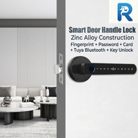 Cerradura Inteligente de Seguridad de Primera Calidad, Aleación de Zinc, Cerradura Electrónica HR, Negra y Plateada, Huella Dactilar, Bluetooth, para Casa, Villa, Hotel