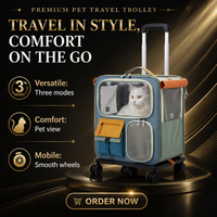 Sac de transport portable pour animaux de compagnie, souple, transparent, carré, pour chat, avec roues rotatives à 360 degrés, poignée détachable et fermeture éclair