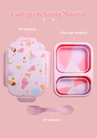 Boîte à bento scolaire sans BPA pliable pliable réutilisable Oem pique-nique enfants boîte à lunch extérieure durable réutilisable boîte à lunch