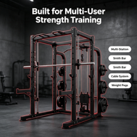 Cage Smith multifonctionnelle tout-en-un avec triple station de câbles, en acier au carbone, pour usage commercial, rack de squat et rack de contrepoids