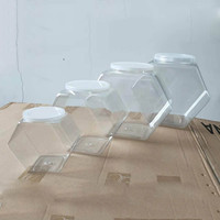 Pot à bonbons en plastique transparent de 2000 ml, pot en plastique refermable