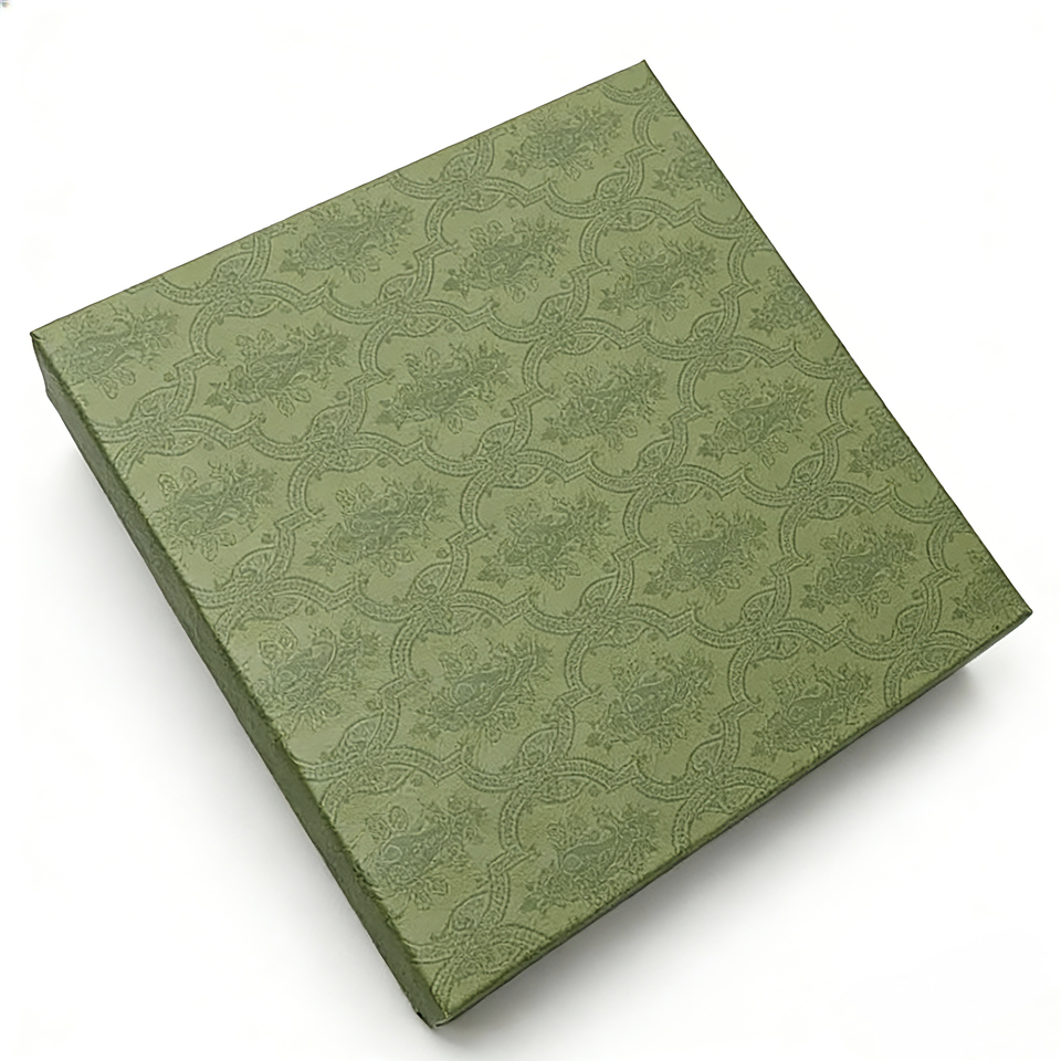 Rigid Cardboard Gift Packaging Box with Ribbon Matt Lamination Square ...