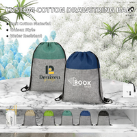 Sac à dos en toile de coton unisexe personnalisé, écologique, imperméable, portable, avec cordon de serrage, pour le sport et les loisirs, avec logo personnalisé