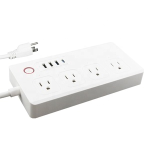 EE. UU. Estándar Alexa Google Home Electrical <span class=keywords><strong>4</strong></span> Toma de corriente de extensión + <span class=keywords><strong>4</strong></span> <span class=keywords><strong>USB</strong></span> Tipo C TUYA Surge <span class=keywords><strong>WiFi</strong></span> Smart Power Strip EE. UU. - Product Image 4