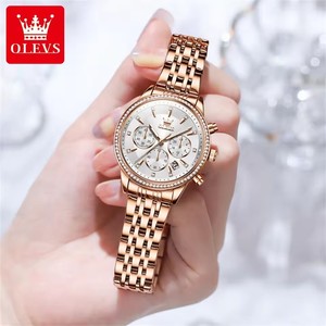 Gran oferta Olves 5582, relojes de cuarzo a la moda para mujer, relojes de pulsera con calendario luminoso impermeables, relojes con correa de acero inoxidable - Product Image 1