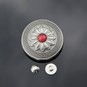 Boutons-pression en gros, alliage personnalisé, pierre turquoise, fleurs, conchos, artisanat du cuir, concho à vis pour ceinture, <span class=keywords><strong>portefeuille</strong></span>, selle - Product Image 6