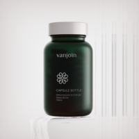 Bouteilles de médecine en verre dépoli vert de 150ml sur mesure Bouteilles de capsule de vitamine de supplément de soins de santé Pot à pilules avec boîte-cadeau d'emballage