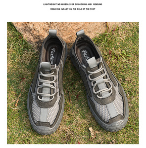 Zapatos de Hombre Hechos a Mano, de Cuero Genuino, con Cordones de Malla, Transpirables, con Suela de Goma, para Todas las Estaciones, para Montañismo al Aire Libre, de Color Sólido - Product Image 6