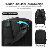 Sac à dos convertible 20 pouces 7728-1 avec technologie de compression automatique, séparation sec-humide et port USB, sac à dos de voyage durable