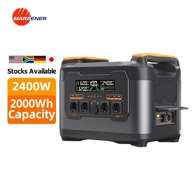 Portable 2400w Solar Generator 2000Wh Portable Power Station EU US Socket 230V LiFePO4 Solar Power Station for Household Outdoor
