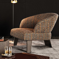 Fauteuil simple italien moderne haut de gamme chaise de loisirs minimaliste en tissu pour le salon, la chambre, le hall et le bureau