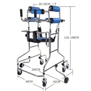 Déambulateur de haute qualité et durable pour adultes et personnes âgées handicapées avec roulettes, aide à la marche et à la position debout assistée - Product Image 6
