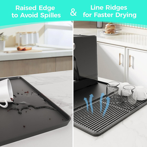 Çok fonksiyonlu 2-in-1 silikon kahve makinesi Mat ve bulaşık kuru Mat Bar tepsi drenaj paspaslar ve ev kullanımı için pedleri masa Placemat - Product Image 5