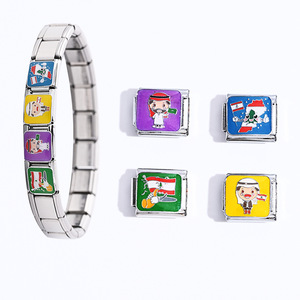 Modular Bracelet <b>Titanium</b> Steel Cartoon Charm Unisex DIY Jewelry Set - Product Image 1