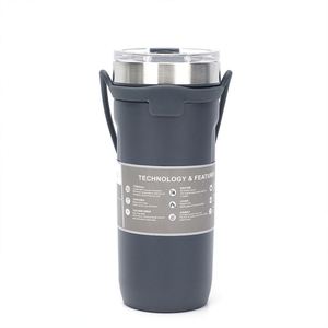 2026 Custom Logo Stainless Steel Vacuum <b>Insulated</b> Tumbler Portable Travel Coffee <b>Mug</b> with Silicone Strap Eco-friendly Cup - Product Image 3