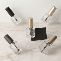 Bouteille de vernis à ongles vide en verre à texture spéciale, 5ml, 8ml, 10ml, 12ml, 15ml, avec bouchon pinceau, vente en gros, directement de l'usine
