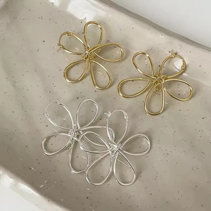 High Quality Wholesale Fashion Jewelry 925 Sterling <b>Silver</b> <b>Big</b> Flower Gold Plated Stud <b>Earring</b> Jewelry for Women - Product Image 3