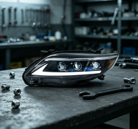 Conjunto de Faros Delanteros LED para Toyota Corolla 2011-13, Lente de Proyector, Carcasa Negra, Lente Transparente, 6000K, 6000LM, DRL, Juego de Repuesto