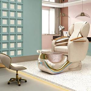 Nouveau fauteuil de pédicure de luxe moderne pour salon de manucure, fonction massage, conception sans tuyauterie, aucune plomberie requise, avec bol de pédicure inclus. - Product Image 3