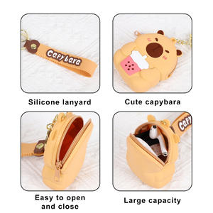 Porte-monnaie en silicone imperméable en forme de capybara mignon en gros, sac de rangement, sac à cartes polyvalent et tendance, cadeau pour enfant de 5 ans et plus - Product Image 4