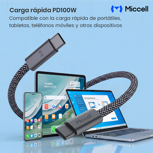 Câble Miccell PD 100W 5A, tressé en nylon, charge rapide et données, USB-C pour iPhone et tous les smartphones. - Product Image 5