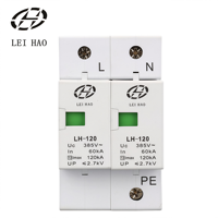 Parafoudre AC LEIHAO Chine de haute qualité, 2 pôles, 120 kA, 385 V, dispositif de protection contre les surtensions Lowup 2,7 kV pour panneaux d'alimentation principaux